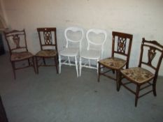 SIX ANTIQUE MATCHED DINING CHAIRS