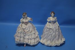 TWO ROYAL WORCESTER FIGURINES 'THE FAIREST ROSE' AND 'THE LAST WALTZ' (2)