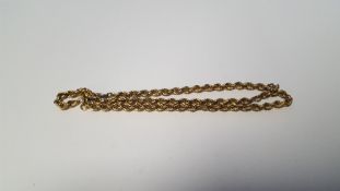 A 9CT GOLD ROPE NECKLACE 10.6 g