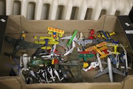 A COLLECTION OF FORTY AEROPLANES AND HELICOPTERS TO INCLUDE TWO DINKY MILITARY AEROPLANES