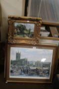 A PRINT OF OLD WOLVERHAMPTON ALONG WITH A QUANTITY OF FRAMED PICTURES AND PRINTS