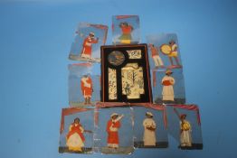 A COLLECTION OF INDIAN SCHOOL PAINTINGS ON MICA SHEETS OF MALE AND FEMALE FIGURES, to include