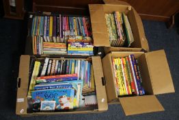 FOUR BOXES OF MAINLY CHILDREN'S BOOKS TO INCLUDE RUPERT ANNUALS ETC.
