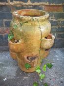 A TERRACOTTA BEEHIVE MULTI PLANTER
