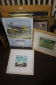 A QUANTITY OF ASSORTED PICTURES, PRINTS AND MIRRORS