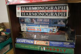 A COLLECTION OF GAMES TO INCLUDE TOTOPOLY, ESCAPE FROM COLDITZ, CONNECT FOUR ETC.