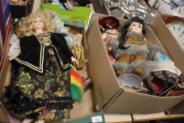 TWO TRAYS OF COLLECTORS DOLLS AND SOFT TOYS