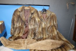 TWO FUR COATS AND A STOLE