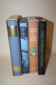 FOUR FOLIO SOCIETY BOOKS COMPRISING OF AGATHA CHRISTIES MISS MARPLE STORIES, CRIME STORIES FROM