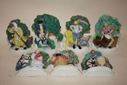 SEVEN MASONS IRONSTONE FIGURAL WALL PLAQUES