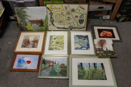 A COLLECTION OF PICTURE PRINTS AND FRAMES TO INCLUDE PASTEL PICTURES BY MARMEY SMITH, STILL LIFE ETC