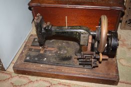 A CASED VINTAGE FRISTER & ROSSMANN SEWING MACHINE A/F