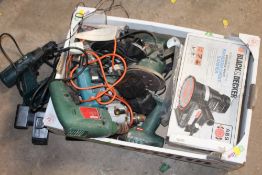 TWO BOXES OF MIXED TOOLS AND PARTS ETC PLUS TWO TOOL BOXES