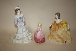 A COALPORT GOLDEN AGE LOUISA AT ASCOT FIGURE TOGETHER WITH A LADIES OF FASHION ELIZABETH FIGURE