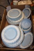 A TRAY OF WEDGWOOD QUEENSWARE CHINA