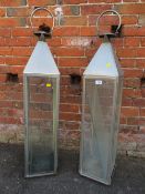 A LARGE PAIR OF CONTEMPORARY CANDLE LAMPS H-112 CM (2) A/F