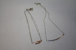 TWO STERLING SILVER ANKLETS - APPROX WEIGHT 6.6G