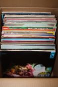 A BOX OF LP RECORDS ETC TO INCLUDE CANNED HEAT, ALICE COOPER ETC