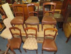 A SET OF SIX EDWARDIAN MAHOGANY DINING CHAIRS