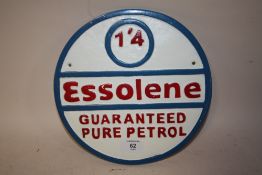 ***AN ALUMINIUM ESSOLINE PLAQUE**