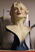 A MODERN BOXED RESIN BUST OF MARILYN MONROE HEIGHT -50CM