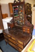 AN EDWARDIAN MAHOGANY / WALNUT DRESSING TABLE
