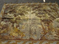 A MODERN AUBUSSON STYLE TAPESTRY WALL HANGING H-145 W-211 CM