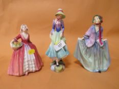 THREE ROYAL DOULTON FIGURES JANET HN1537, SWEET ANNE HN1318 AND HOLLY HN3178