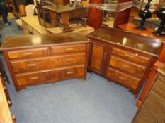 TWO VINTAGE MAHOGANY / WALNUT CHESTS