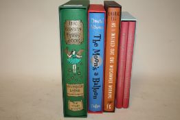 FIVE FOLIO SOCIETY BOOKS COMPRISING OF ALICE'S ADVENTURES IN WONDERLAND, THROUGH THE LOOKING