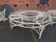 A TWO SECTION METAL TREE SEAT - APPROX EXTERNAL Dia. 133 cm, INTERNAL Dia. 58 cm