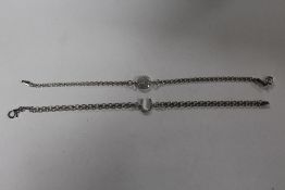 TWO STERLING SILVER BRACELETS - APPROX WEIGHT 9.1G