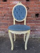 A LOUIS XV STYLE CREAM BEDROOM CHAIR