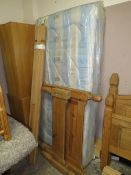 A VINTAGE PINE SINGLE BED FRAME WITH KOZEE SLEEP MATTRESS A/F
