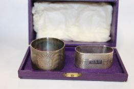 TWO HALLMARKED SILVER NAPKIN RINGS