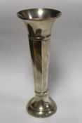 A HALLMARKED SILVER TRUMPET VASE - HEIGHT 19CM