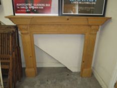 AN IMPRESSIVE PINE CARVED ADAMS STYLE FIREPLACE