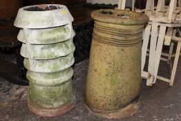 TWO VINTAGE CHIMNEY POTS H-61 CM LARGEST (2)