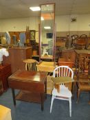 A QUANTITY OF ASSORTED FURNITURE TO INCLUDE CHEVAL MIRROR, KITCHEN TROLLEY STOOL ETC (8)