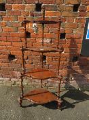 AN ANTIQUE WALNUT 4 TIER CORNER WOT-NOT H-146 CM A/F
