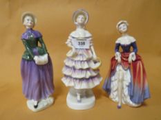 THREE ROYAL DOULTON FIGURES MEG HN2743, FLORENCE HN2745 AND PHYLLIS HN3180