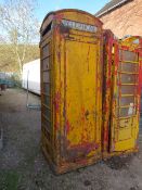 A LATER VINTAGE K6 RED TELEPHONE BOX FOR RESTORATION
