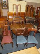 A COLLECTION OF SIX ASSORTED ANTIQUE CHAIRS INCLUDING TWO VICTORIAN EXAMPLES