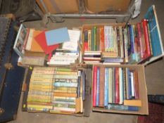 FOUR BOXES OF ASSORTED BOOKS TO INCLUDE COOKERY BOOKS