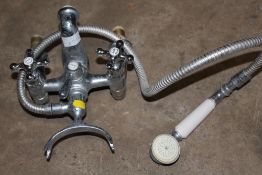 A VINTAGE ARMITAGE SHANKS MIXER TAP WITH SHOWER HOSE