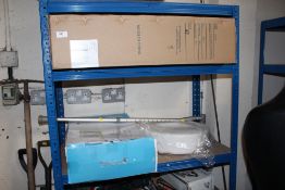 FOUR DISABILITY ITEMS TO INCLUDE A SHOWER STOOL, CRUTCH , COMMODE ETC