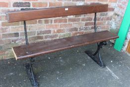 AN EARLY 20TH CENTURY TRAM BENCH BY GEORGE SMITH & CO, SUN FOUNDRY GLASGOW - L 140 CM (LENGTH HAS