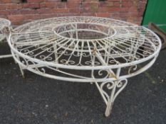 A TWO SECTION METAL TREE SEAT - APPROX EXTERNAL Dia. 133 cm, INTERNAL Dia. 58 cm