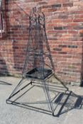 A LARGE WROUGHT 'EIFFEL TOWER' GARDEN OBELISK / PLANTER H-182 CM