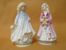 TWO ROYAL DOULTON LIMITED EDITION NSPCC FIGURES HOPE HN3061 AND FAITH HN3082 WITH GOLD BACK STAMPS